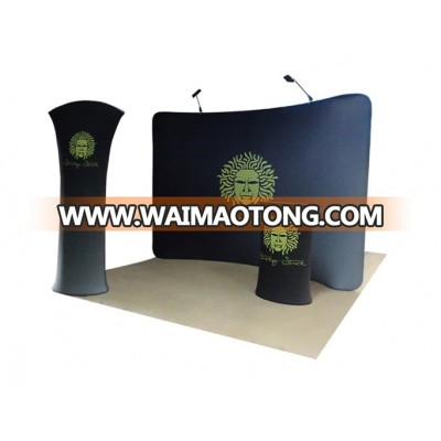 Portable waveline backdrop display tension fabric display stand for exhibition